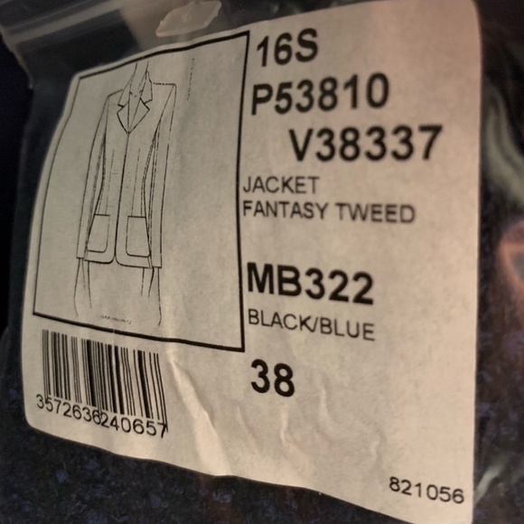 Chanel jacket/blazer in black/blue tweed - Picture 3 of 5